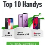 Handy-Bestenliste. Top 10 Handys Banner