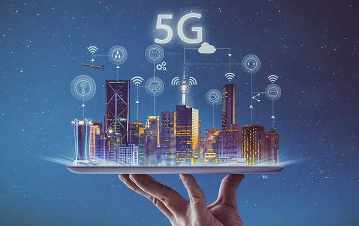 Hand und Stadt in 5G