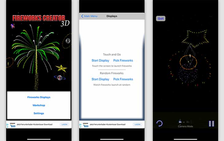 Feuerwerk-Apps: Die 3 besten kostenlosen Silvesterkracher - Fireworks Creator 3D