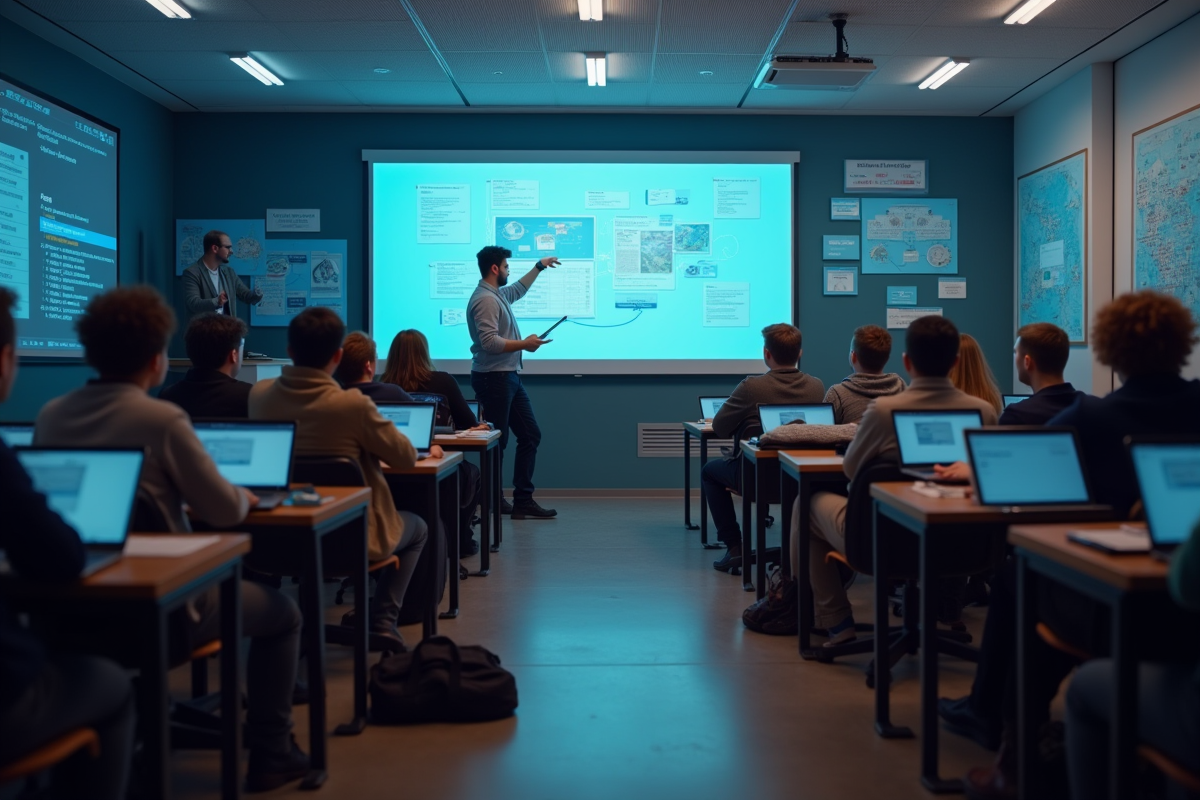Etudiants en informatique apprenant la securite informatique