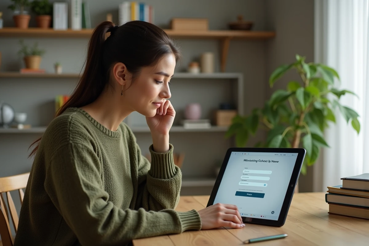 Parent configurant l'accès ENT Paris Classe Numérique depuis son domicile sur une tablette numérique
