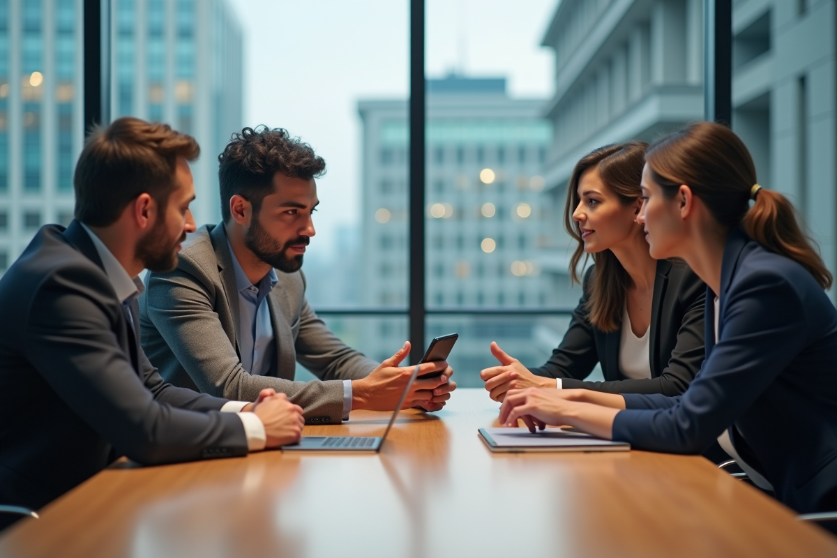 Groupe de professionnels lors d